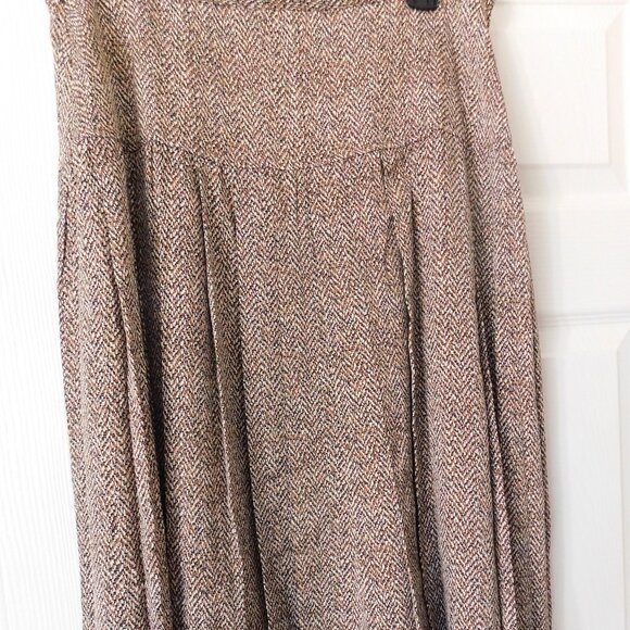 Brooks Brothers Silk Herringbone Pleated Skirt - Picture 1 of 3